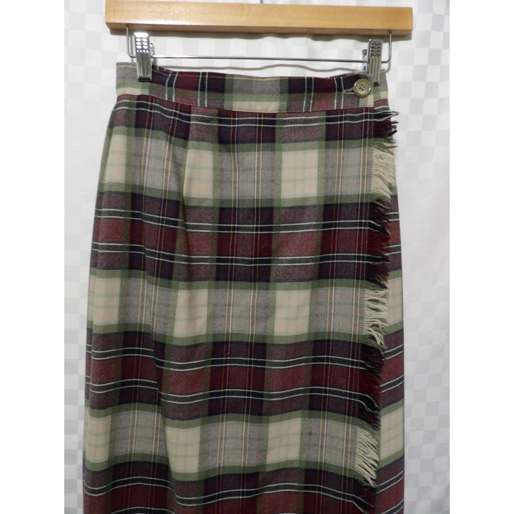 TALBOTS Vintage Wool Plaid Wrap Skirt | 4 - Picture 2 of 8